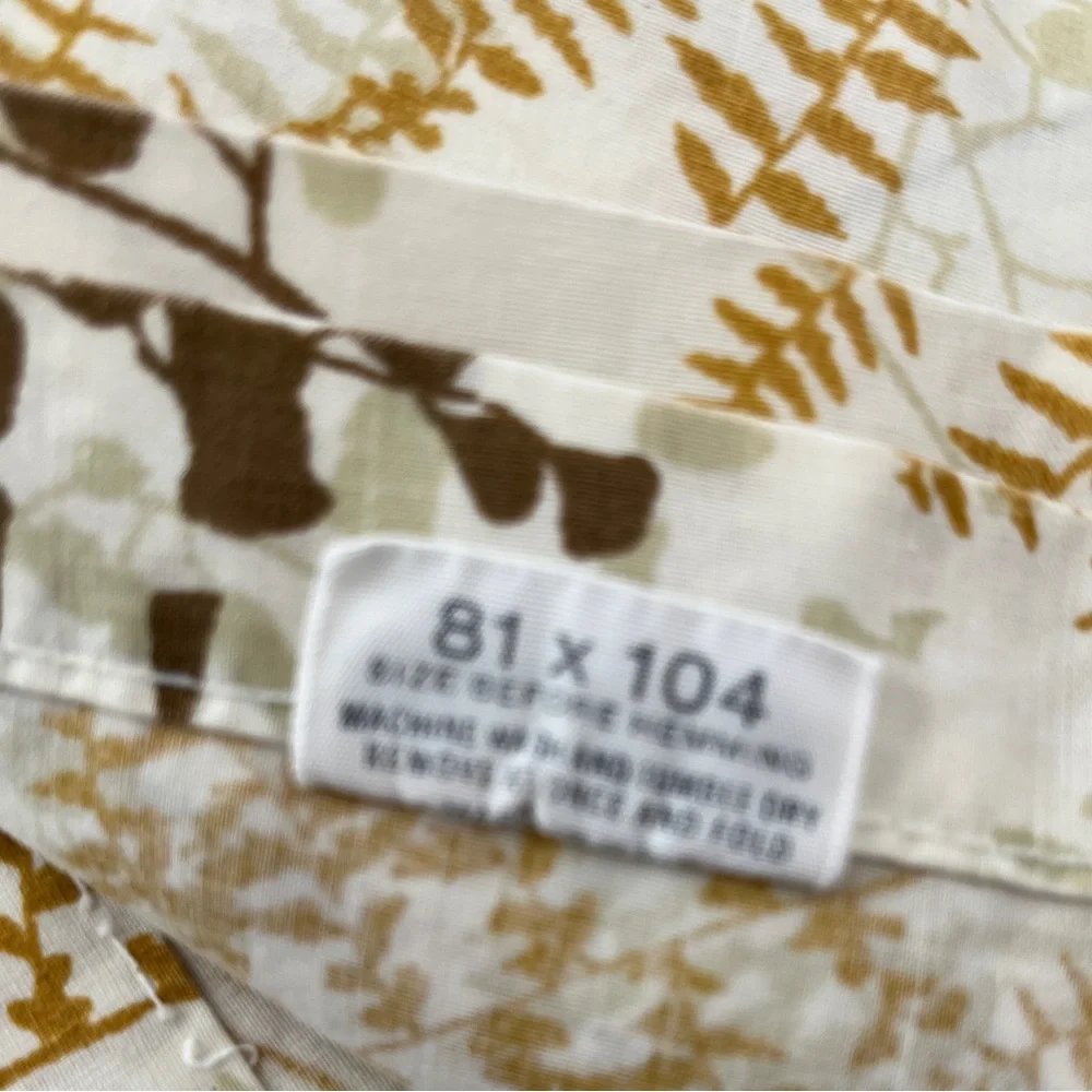 70s Vintage Vera Full Size Flat Sheet Burlington Percale Butterflies Ferns As Is